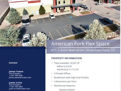 High End American Fork Flex Space for Lease - 16,331 SF