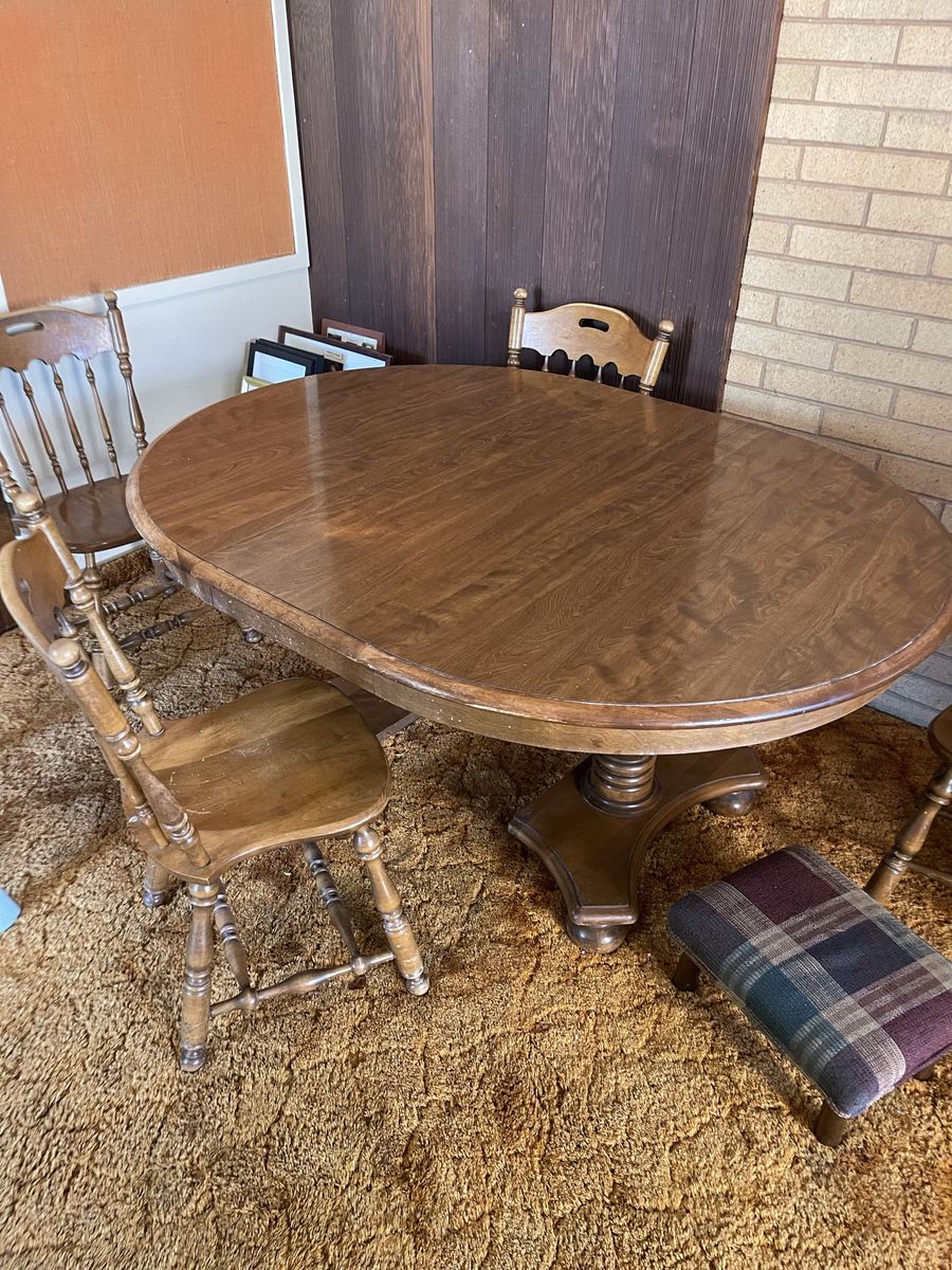 Table chairs and couch
