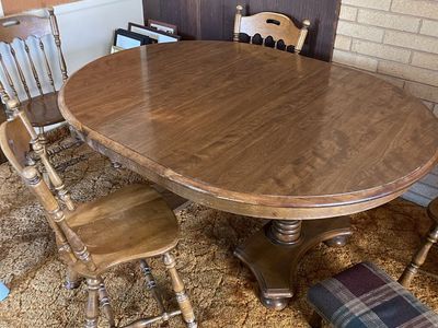 Table chairs and couch