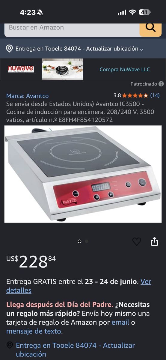 Avantco Single Countertop Induction Range