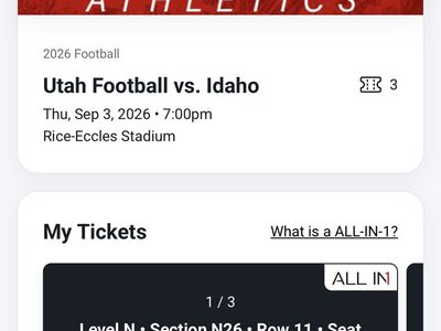 3 Utah Football vs. Idaho Tickets - Sept 3, 2026 - Rice-Eccles Stadium