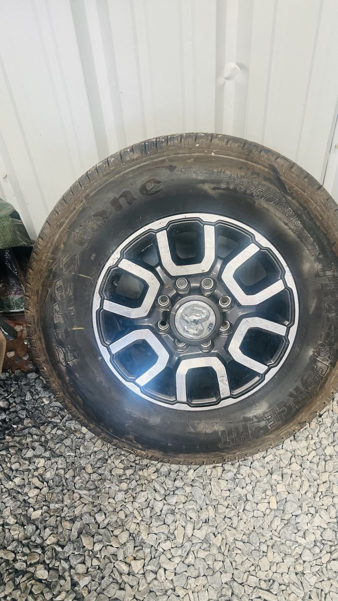 Set of 4 Ram LT275/70R18 Tire & Wheel - Bridgestone Dueler A/T Revo 2 (New Condition)