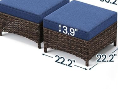 New in Box Set of 2 Ottoman, thick cushions