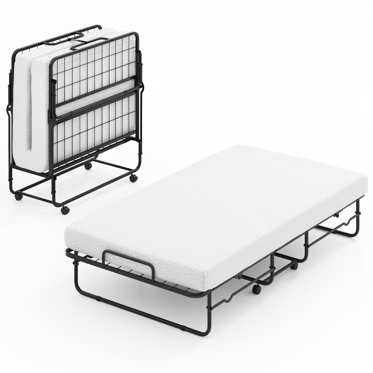 (NEW) Twin Size Folding Bed 38" x 75" Rollaway Guest Bed Portable Sleeper Bed