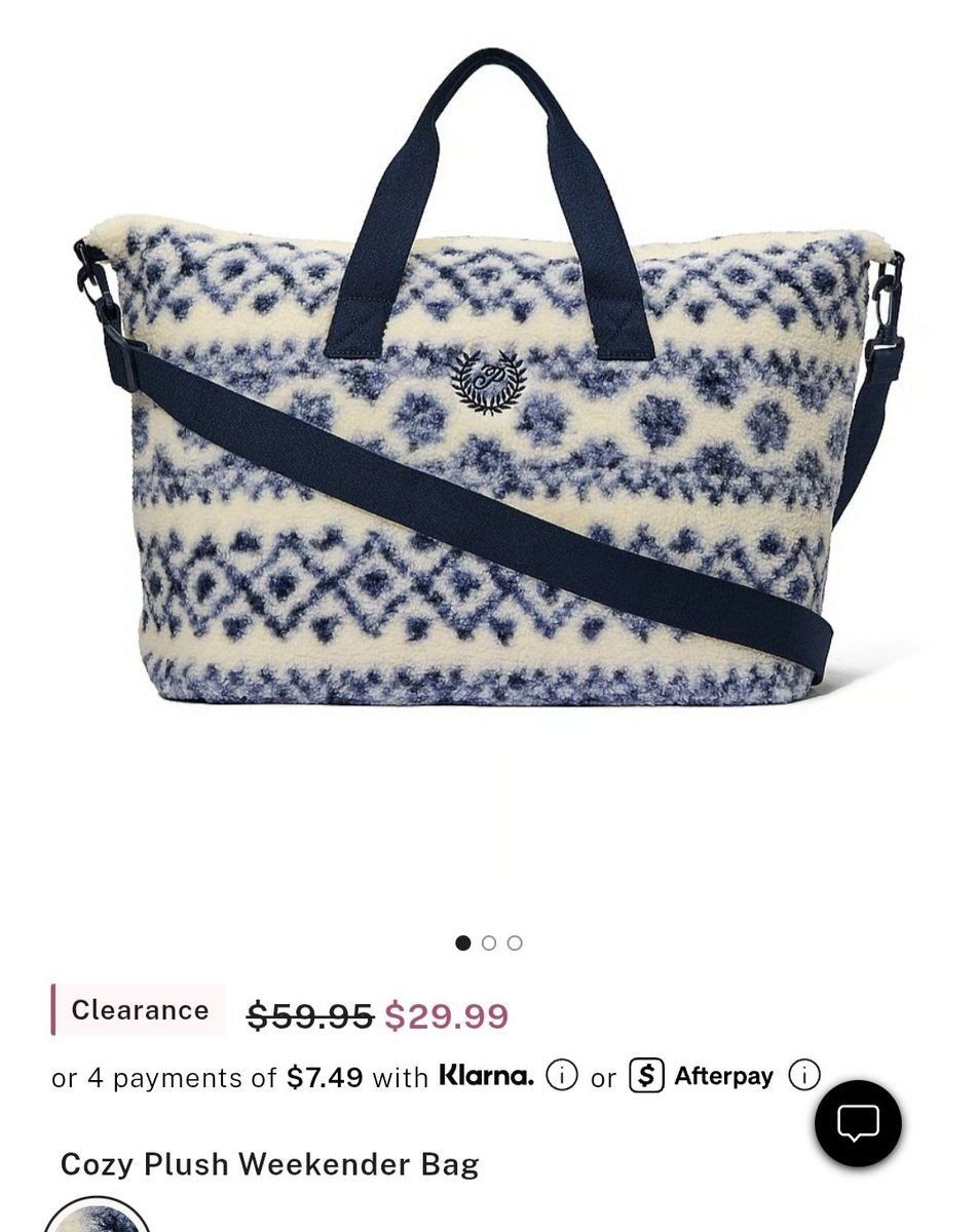Pink Victorias Secret Weekender Bag