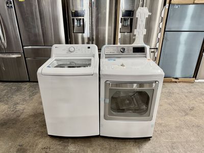 LG TOP LOAD WASHER AND DRYER SET WITH WARRANTY