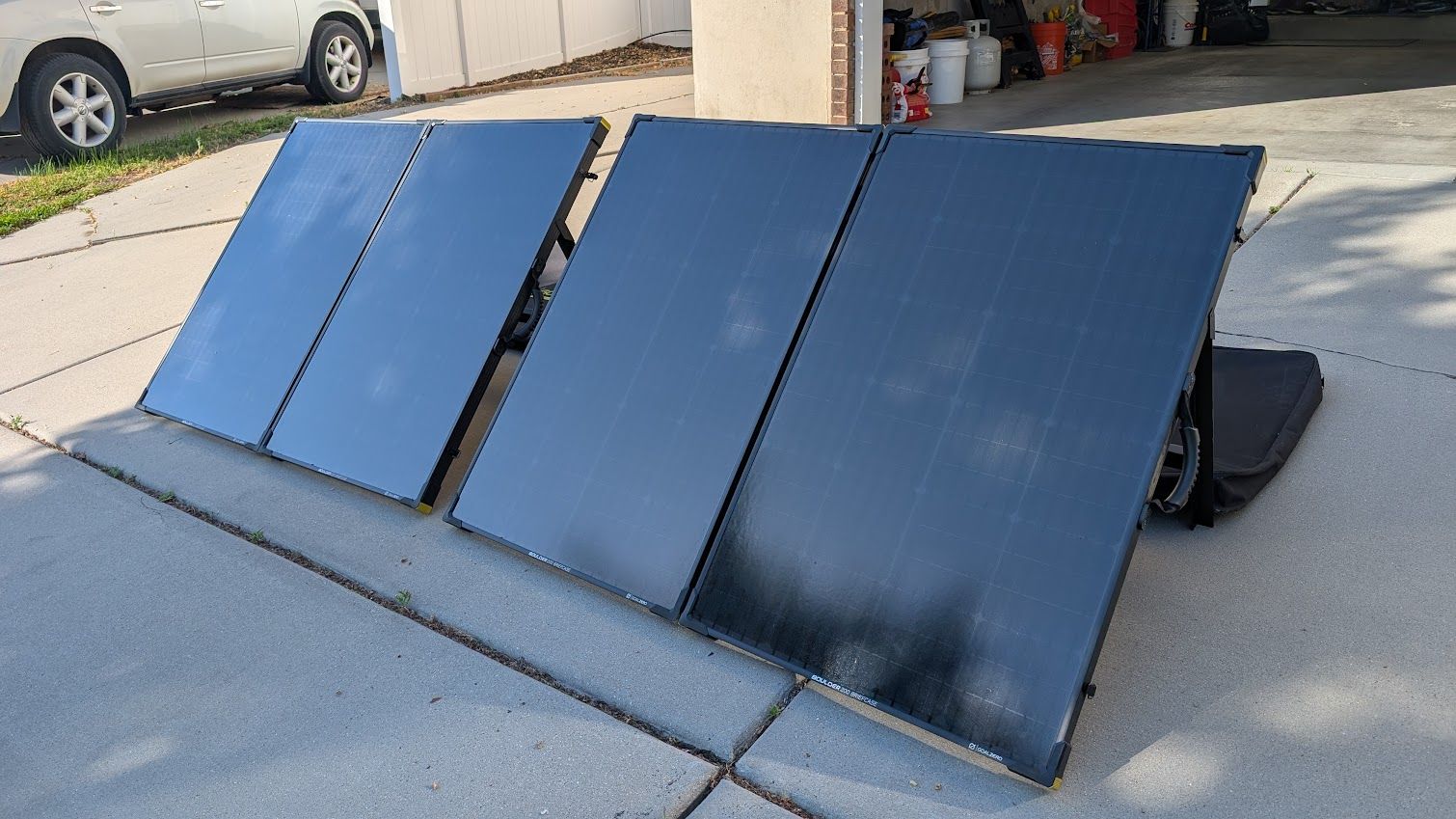 Two GoalZero Boulder 200 Briefcase Solar Panels with HPP Combiner