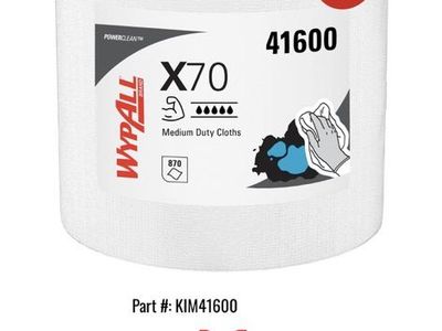 NEW ROLL WypAll Power Clean X70 Medium Duty Wipes