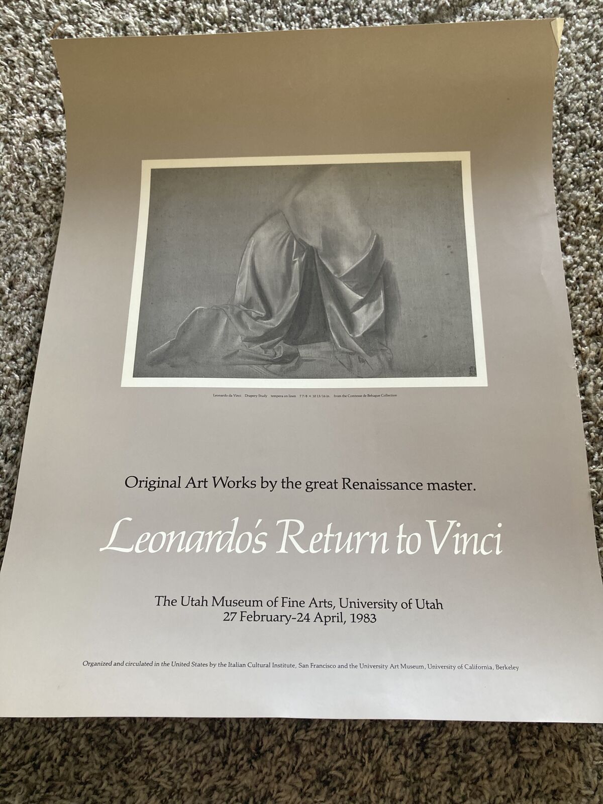 Exibition Poster - Leonardo's Return to Vinci - Utah Museum of Fine Arts 22x17