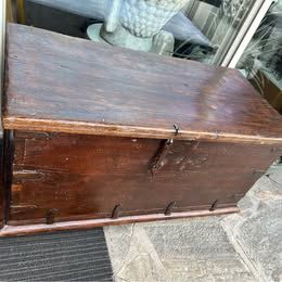Vintage Dutch English Dowery Trunk Wood