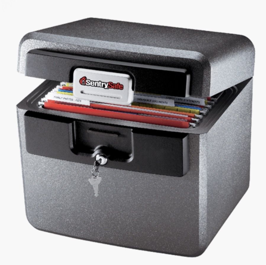 Grey water and fire safe file cabinet