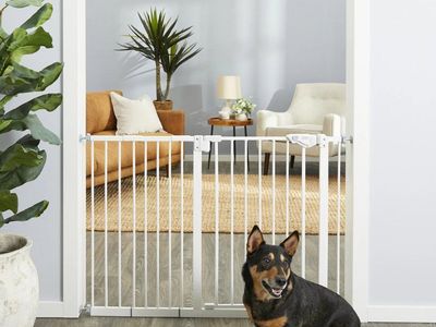 New 30in Tall Extra Wide White Pet Gate