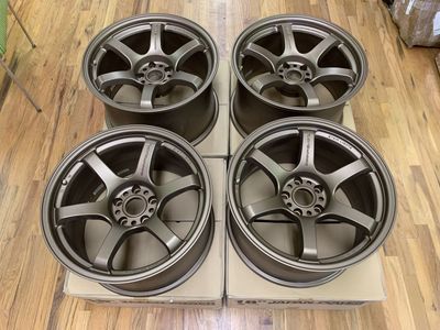 Gram Lights 57DR 18x10.5 +12 Bronze 5x114.3 Wheels Subaru WRX STI EVO Evolution Gramlight Rays