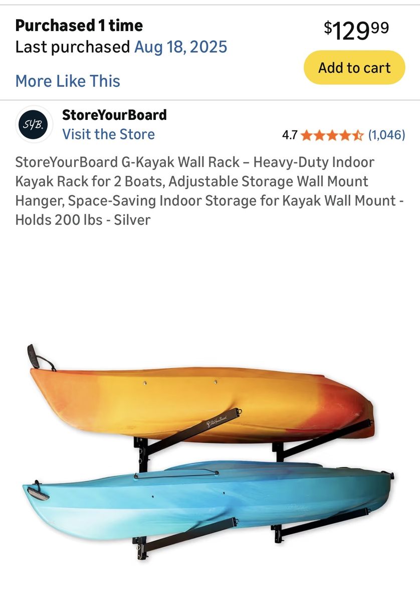 Kayak Storage! Brand New!