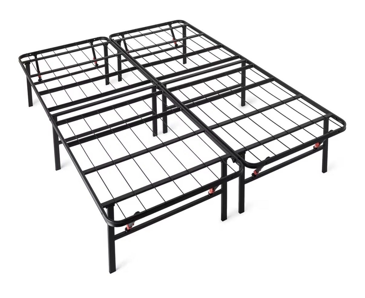 Queen Foldable Metal Platform Bed Frame