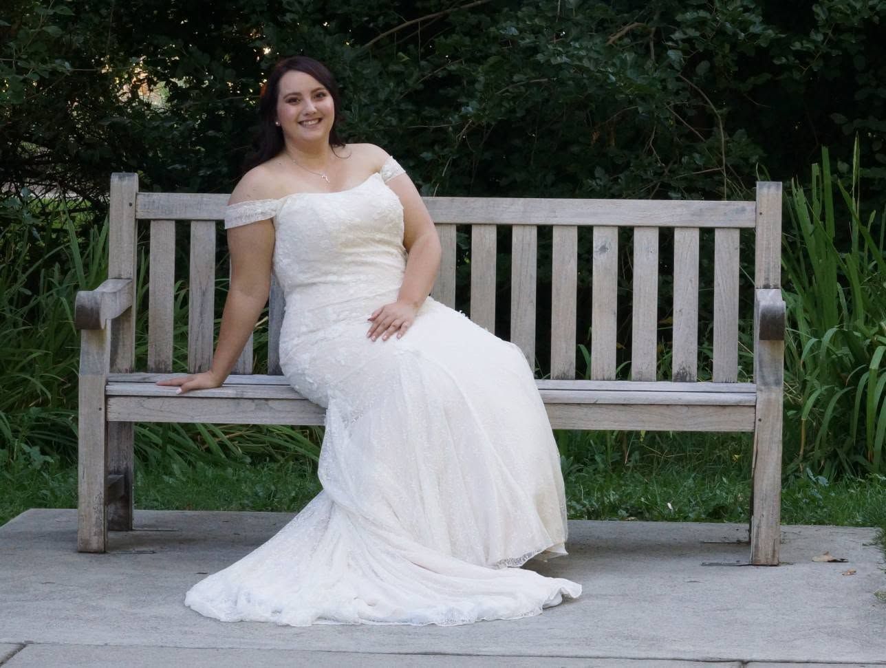 Melissa Sweet Layered Lace Trumpet Wedding Dress