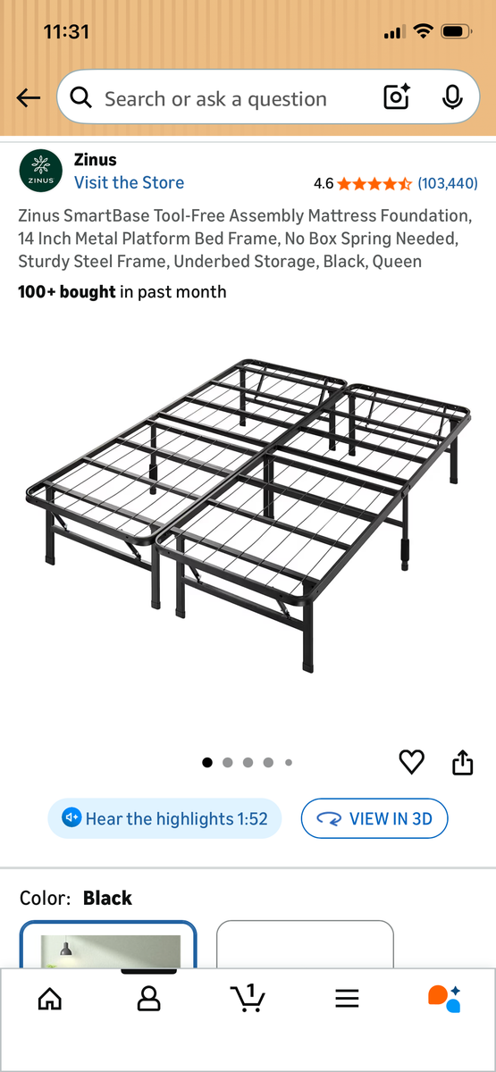 Queen bed foundation