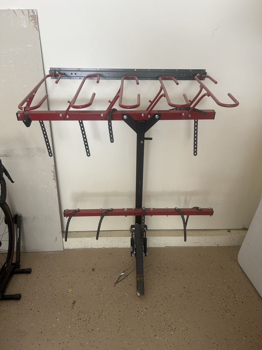 VelociRAX 5-Bike Hitch Mount Rack with Integrated Lock and Wall Mount