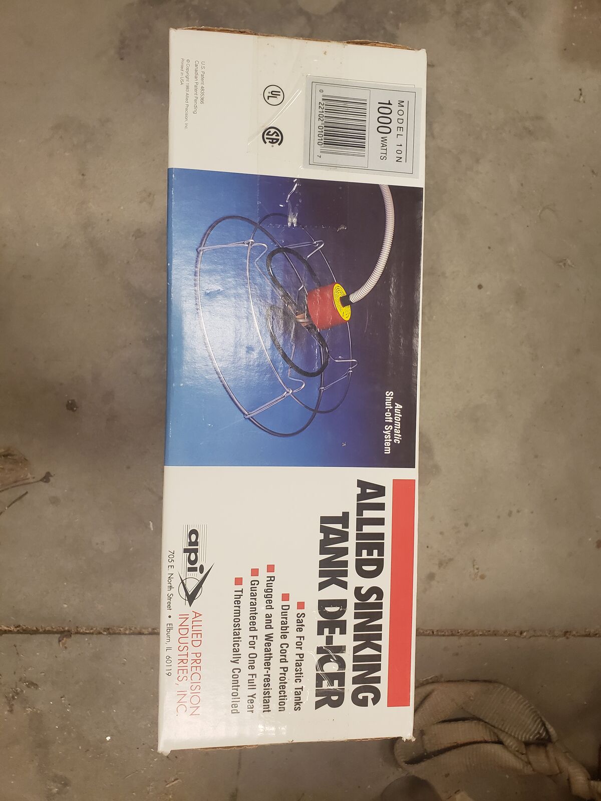 Allied Sinking Tank Deicer 1000 Watts