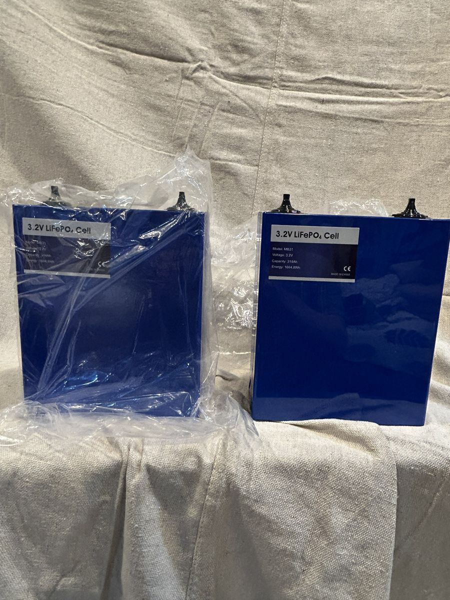 2 New EVE MB31 3.2V 314Ah LiFePO4 Prismatic Lithium Cells - Sealed Box