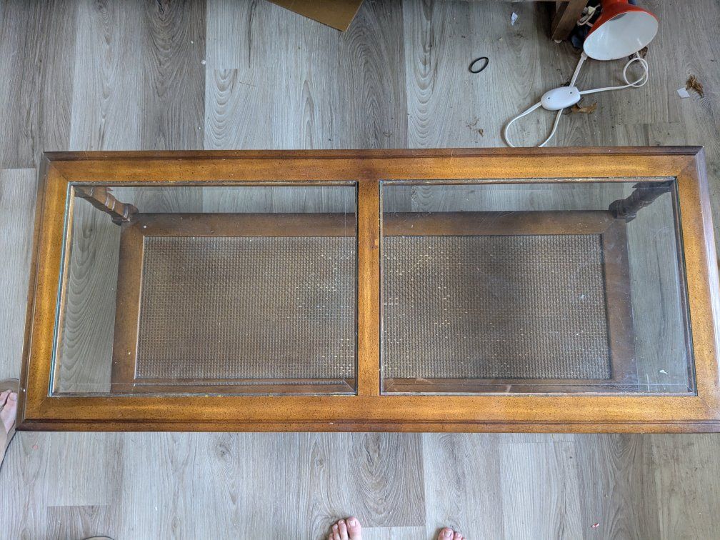 Glass top coffee table