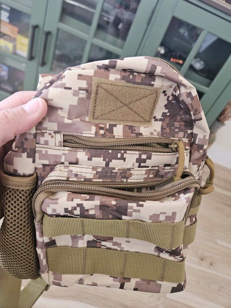 Digital Camo Tactical Sling Bag - Small Multi-Compartment Shoulder Pack for Outdoor & EDC