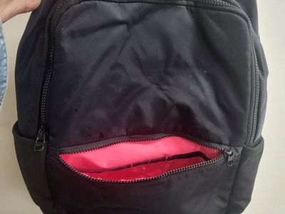 Black Backpack with Pink Interior Pocket