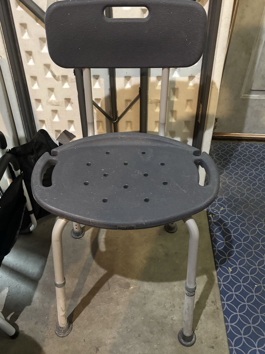 Equate Adjustable Shower Chair with Back Support - Gray