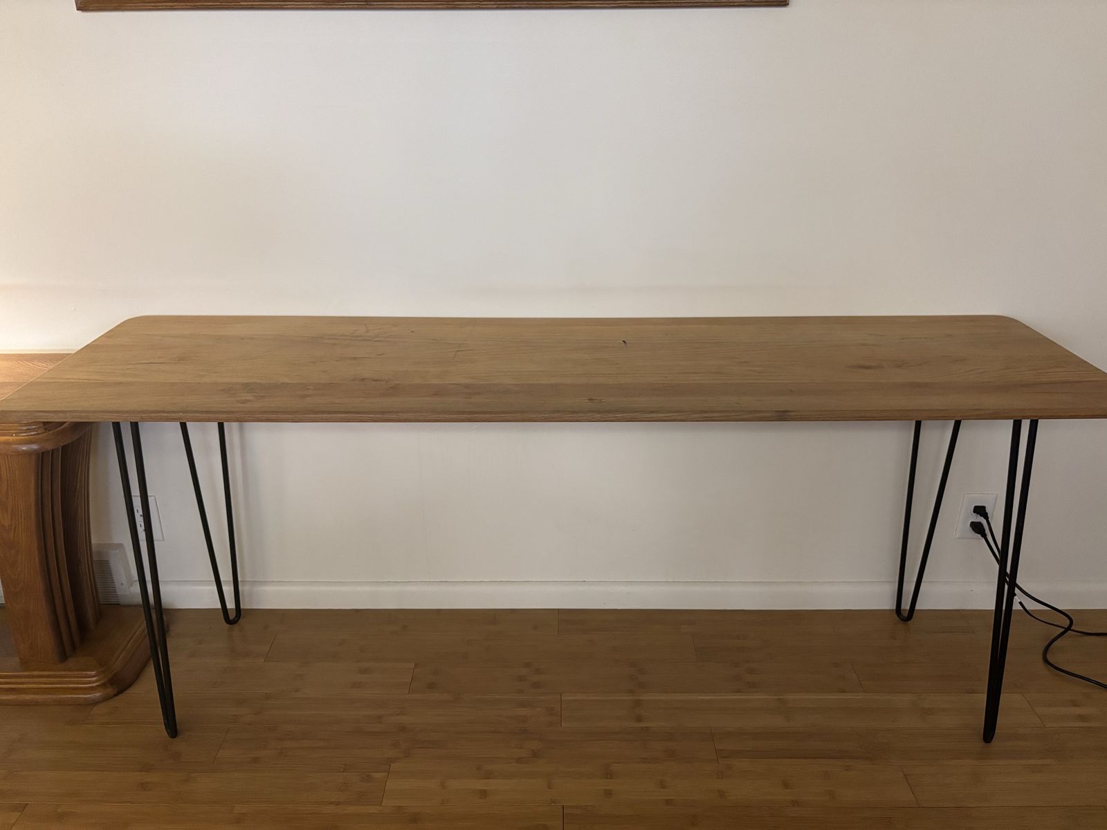 Custom Wood Console Table with Hairpin Legs - Modern Entryway Sofa Table