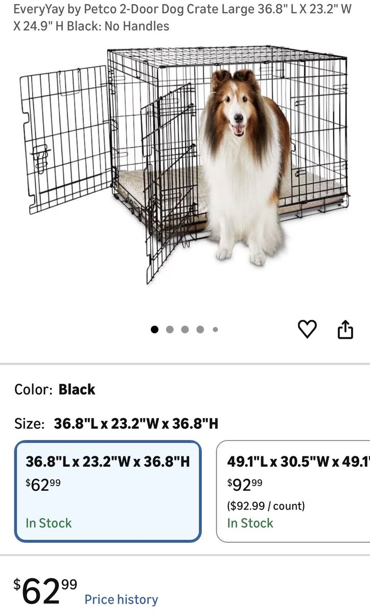 2 Door Gently Used Collapsible Large Dog Crate