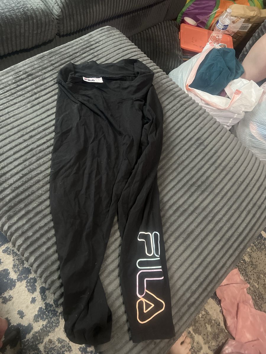 Fila Black Leggings with Gradient Logo Print Size L