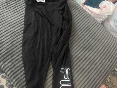 Fila Black Leggings with Gradient Logo Print Size L