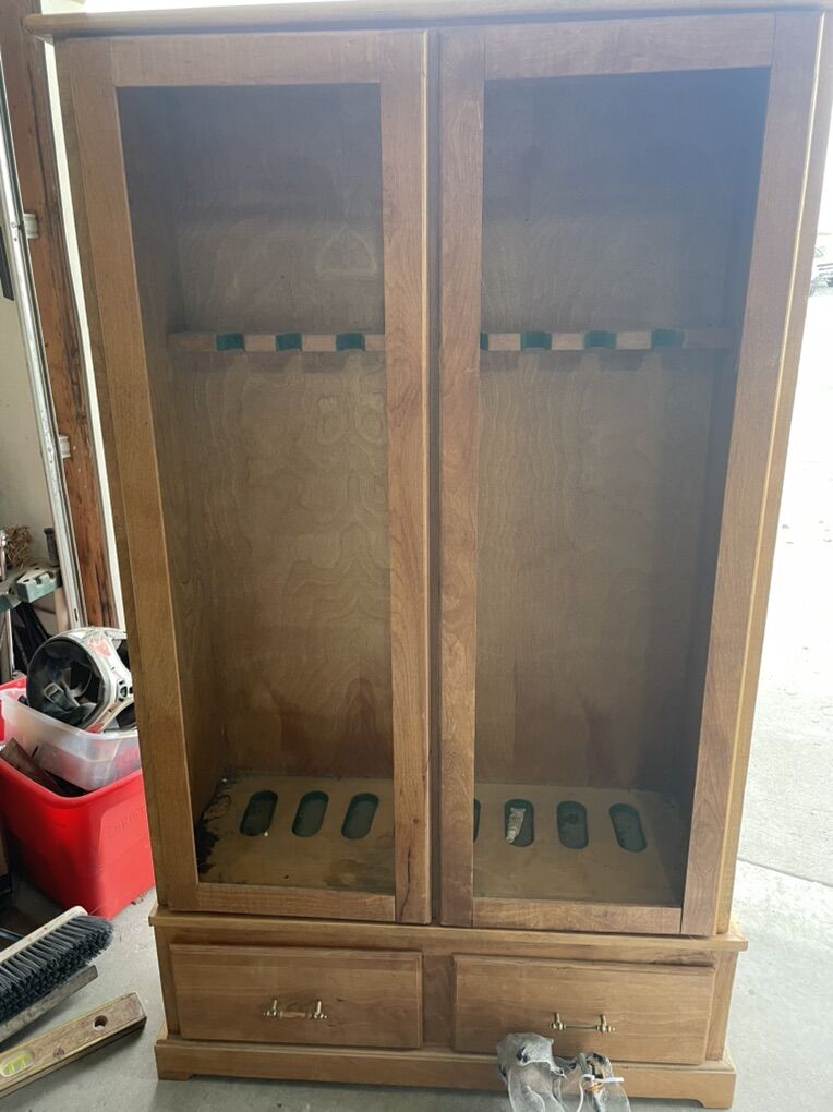 Custom Made Gun Cabinet With Drawers
