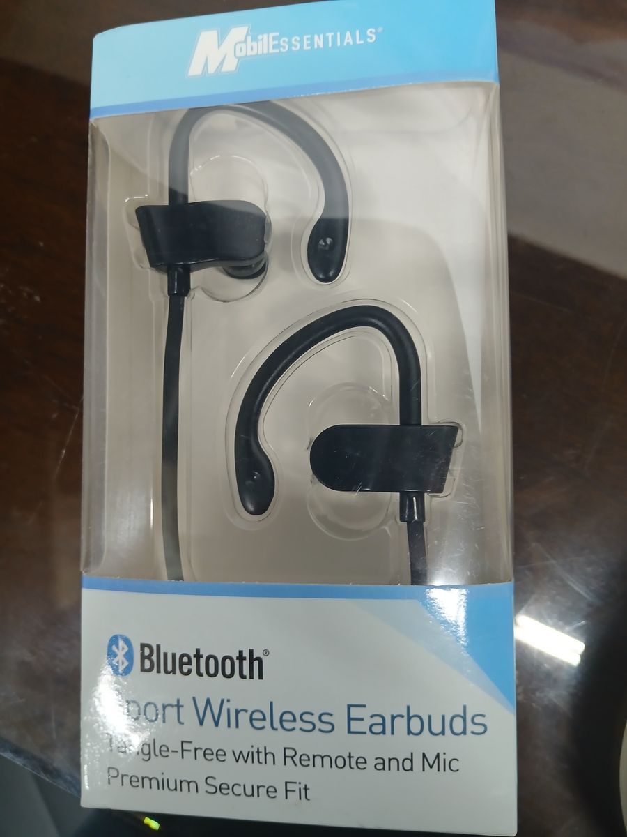 MobilEssentials Bluetooth Sport Wireless Earbuds - Tangle-Free, Remote & Mic, Premium Secure Fit