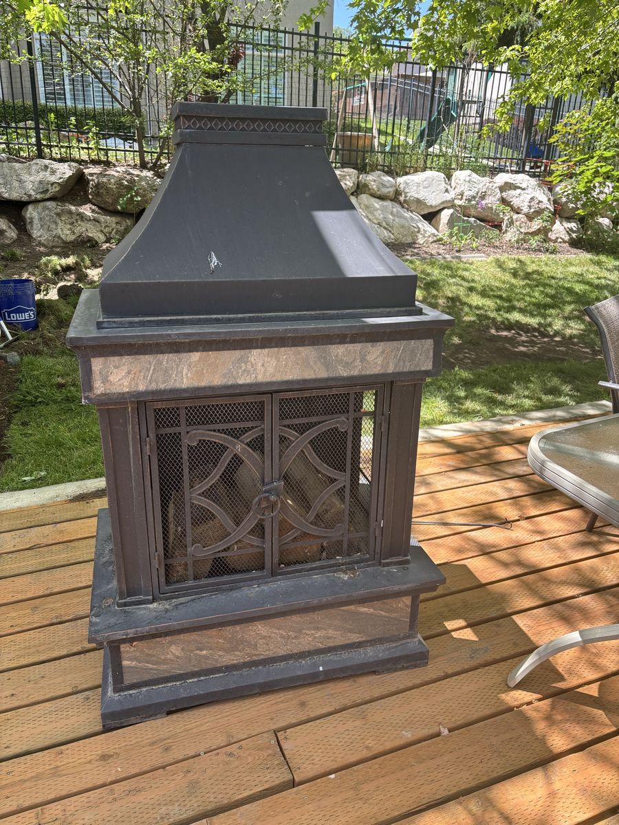 Wood burning fireplace for outdoors
