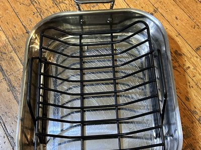 All-Clad Small 11"x14" Stainless Steel Roasting Pan with Rack $170 new