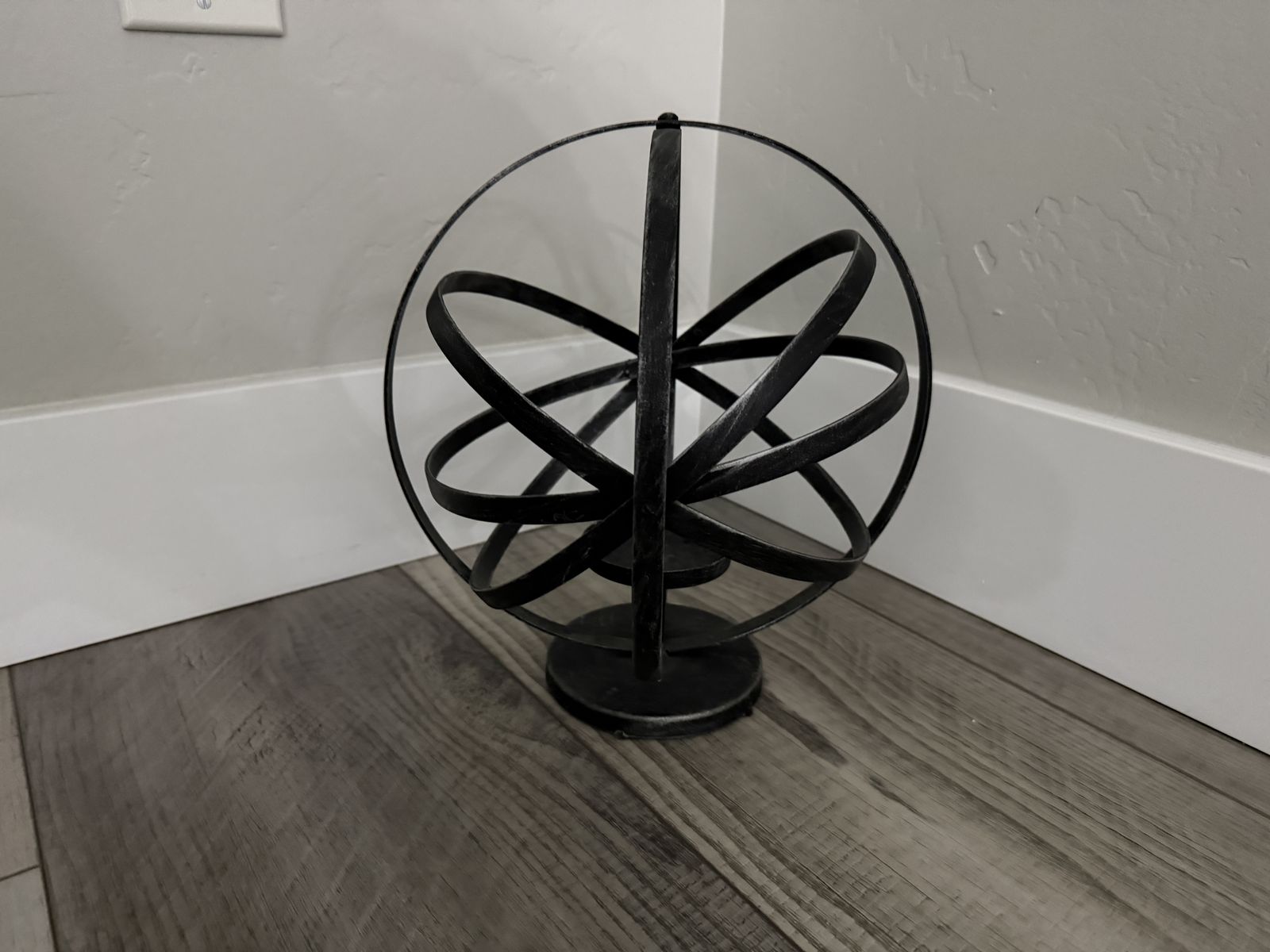 Black Metal Sphere Candle Holder - Modern Decorative Home Accent