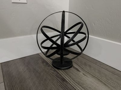 Black Metal Sphere Candle Holder - Modern Decorative Home Accent