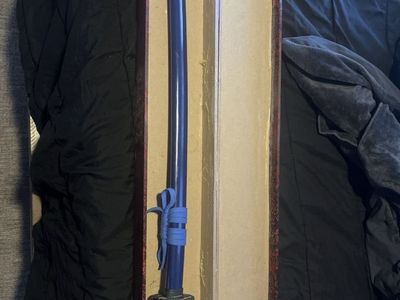 Katana Samurai Sword Blue Blade and Handle with Decorative Case