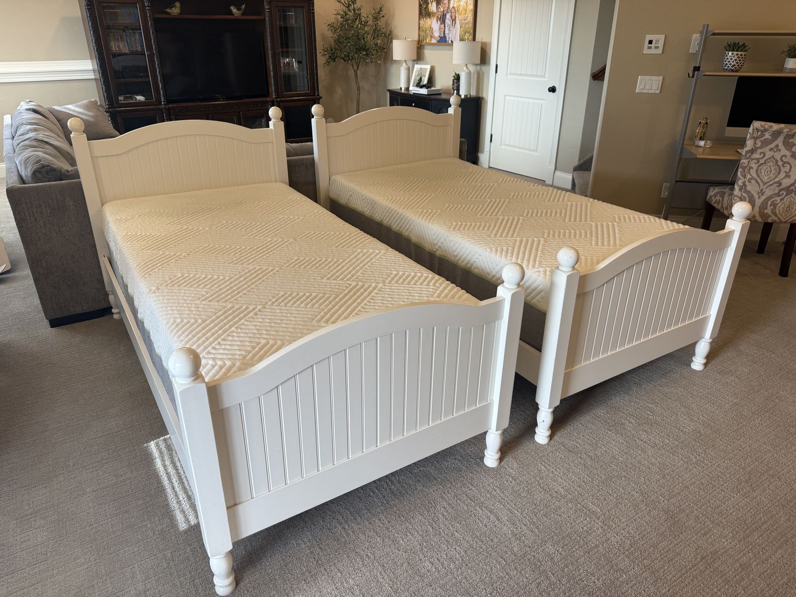 2 Standard Twin Bed Frames + 2 Twin XL Mattresses — $450 OBO / $150 Each