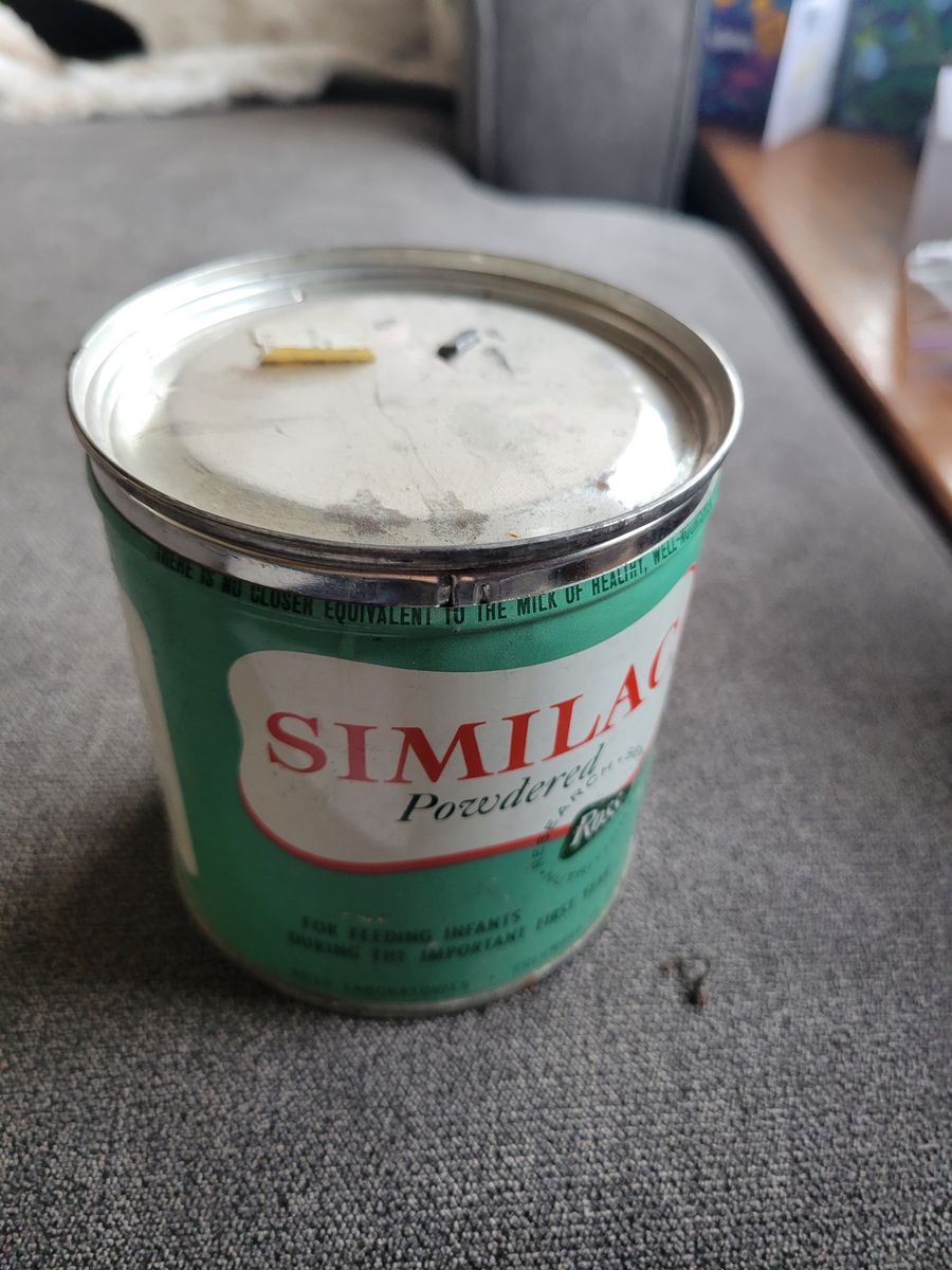 1950's Similac Cans with lids and price tag.