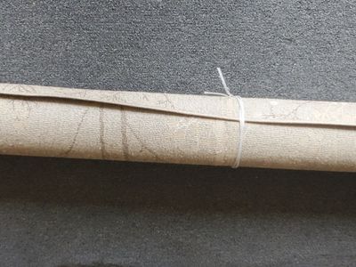 Rolled Beige Patterned Area Rug 8ft x 10ft