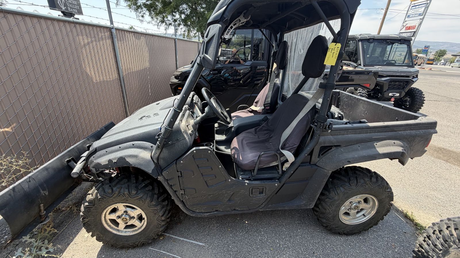Yamaha Rhino Utility Side-by-Side UTV with Front Snow Plow Attachment