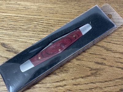 Red wood pocket knife