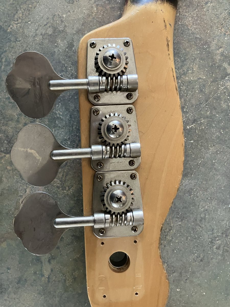 Fender neck of a bass guitar