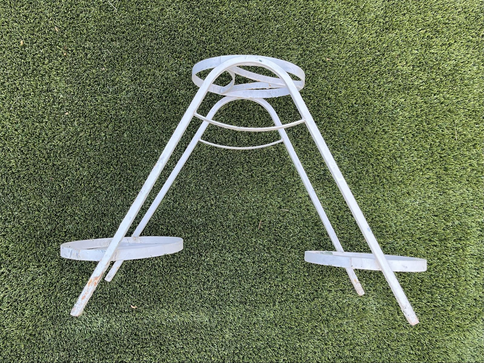 Vintage White Metal 3-Tier Wrought Iron Plant Stand