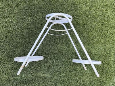 Vintage White Metal 3-Tier Wrought Iron Plant Stand