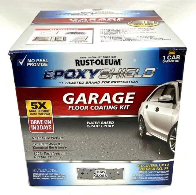 Rust-Oleum Epoxy Shield Garage Floor Coating - Gloss Gray, 1 Car (251965)