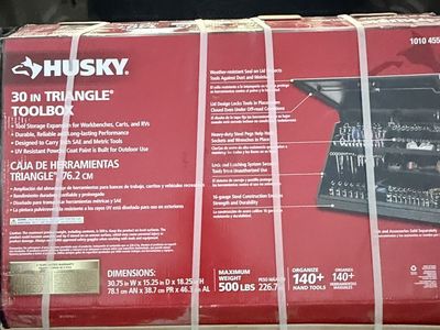NEW HUSKY Heavy Duty 30 inch Steel Portable Triangle Top Chest Tool Storage