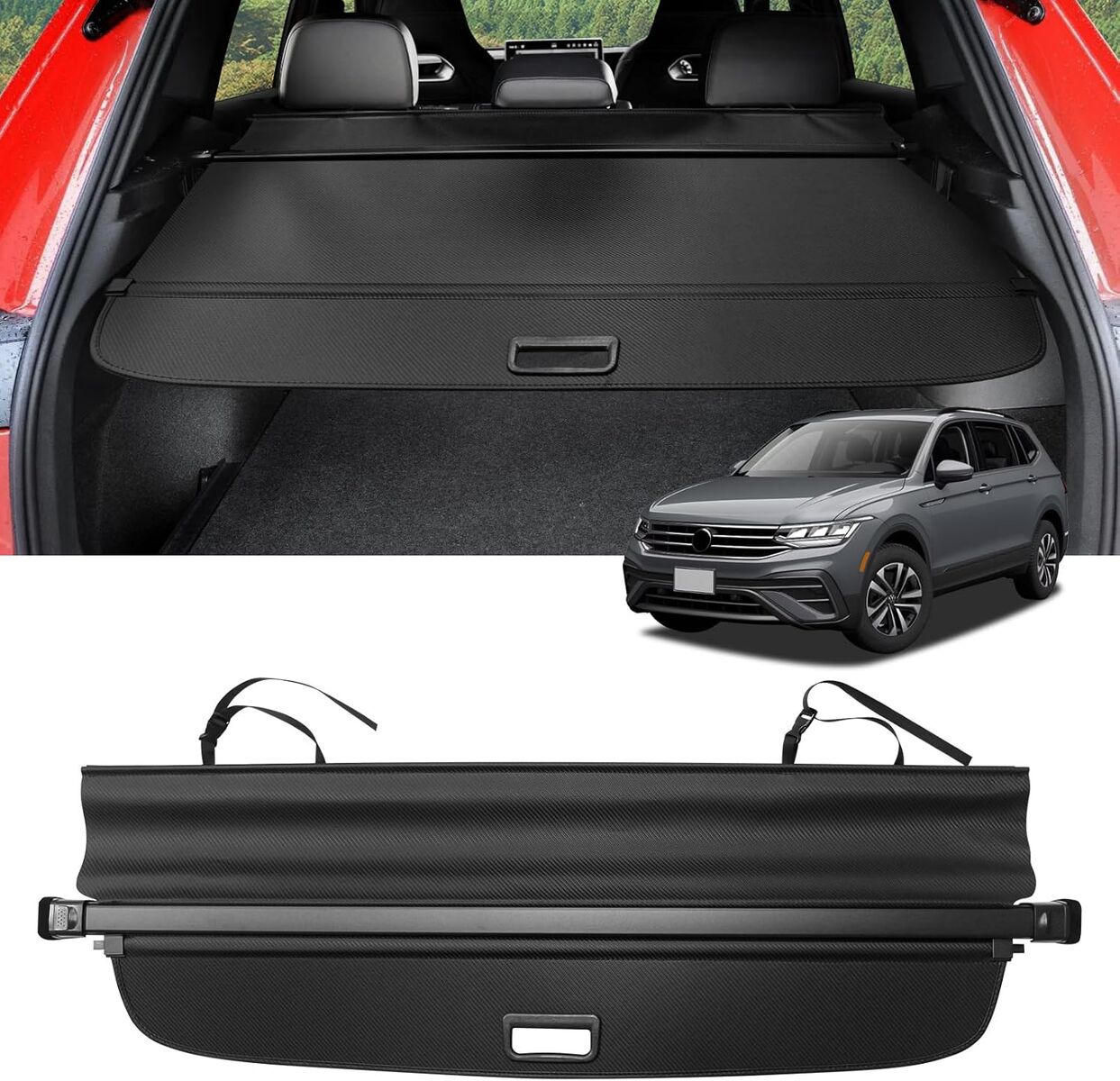 2018-2024 Volkswagen VW Tiguan Black Cargo Cover